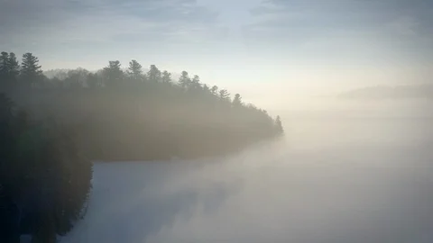 Foggy Flyover Stock Footage 125105820