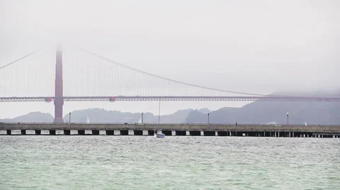Foggy Golden Gate Bridge Stock Footage 44234614