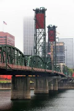 Foggy hawthorne bridge Stock Photos