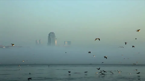 Foggy istanbul Stock-Footage 34357321