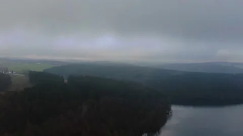 Foggy lake Stock Footage 220332290