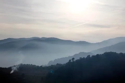 Foggy landscape Stock Photos