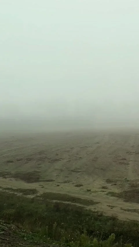 Foggy Landscape View from Car Window During Drive Vertical Video Video stock 332299118