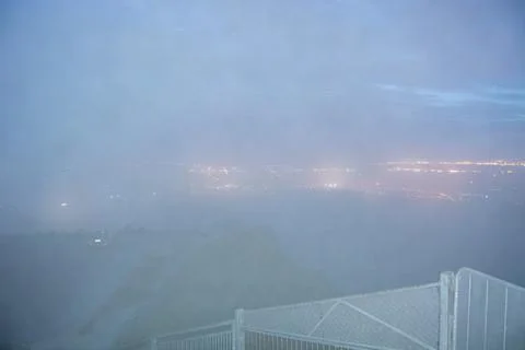 Foggy Landscape View from High Vantage Point Stock Photos