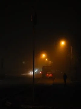Foggy lanterns Foto stock