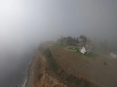 Foggy Lighthouse Stock Footage