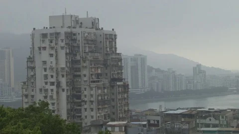 Foggy Macau City Stock Footage 83560390