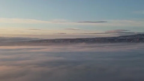 Foggy mesa at sunrise Stock Footage 264641869