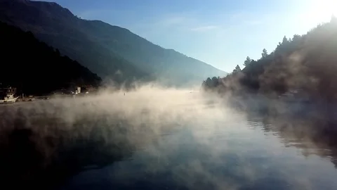 Foggy Misty Sea Bay Stock Footage 164241853