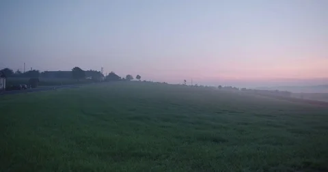 Foggy morning in rural Germany/Belgium Stock Footage