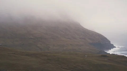 Foggy Mountain Coastline Stock Footage 78766564