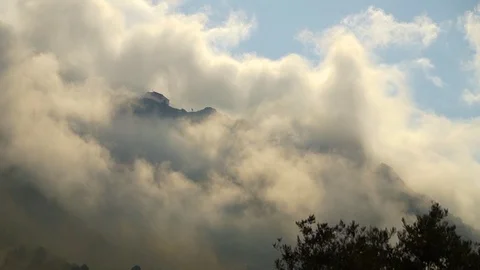 Foggy Mountain Stock Footage 91917478