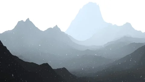 Foggy mountain layers during loop snowfall Stock Footage 337662718
