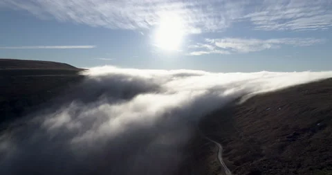 Foggy mountain pass Stock Footage 187830509