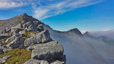 Foggy mountain Stock Photos