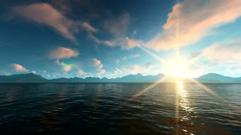 Foggy Mountain range at sunset Stock Footage 88434973