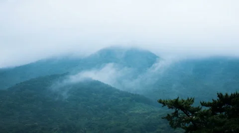 Foggy Mountain Timelapse Stock Footage 64174148