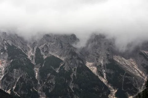 Foggy mountain view Stock Photos