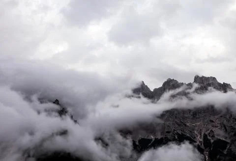 Foggy mountain view Stock Photos