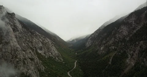 Foggy Mountains Stock Footage 91308191