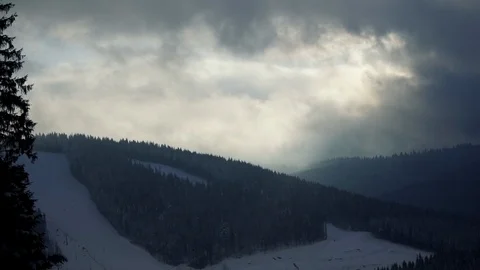 Foggy mountains landscape Stock Footage 99178438