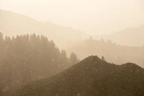 Foggy mountains Stock Photos
