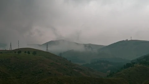 Foggy mountains time lapse Stock Footage 99580794