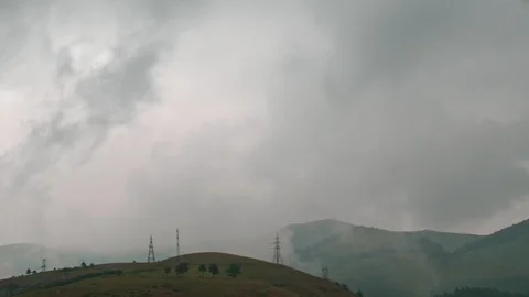 Foggy mountains time lapse Stock Footage 99580803