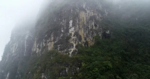Foggy Mountainside Scenery Stock Footage 109584975