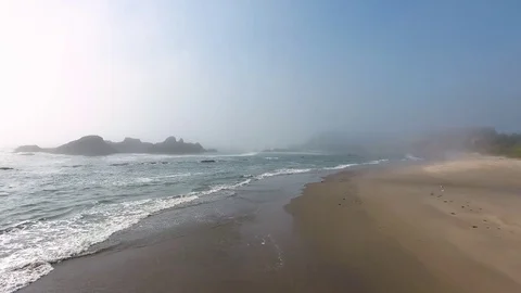 Foggy ocean in Oregon Stock Footage 70589695