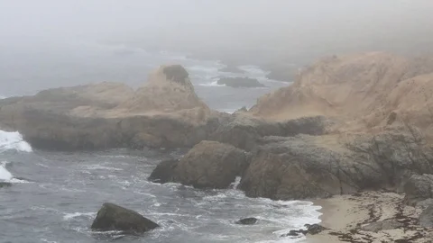 Foggy Ocean Tide Stock Footage 97200104