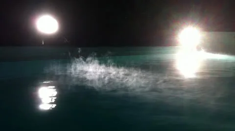 Foggy Pool Backlit Stock Footage 25241732