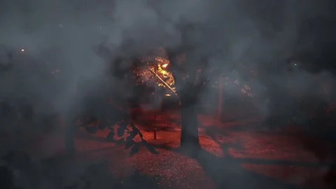 Foggy rainy night Stock Footage