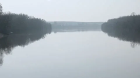 Foggy River Stock Footage 32723715
