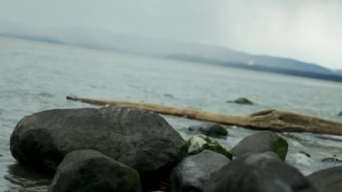 Foggy River Rocks 2 Stock Footage 301575242