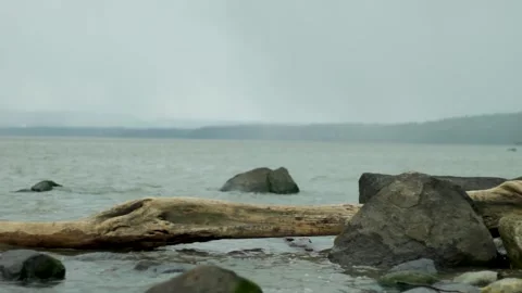 Foggy River Rocks 7 Video stock 301575306