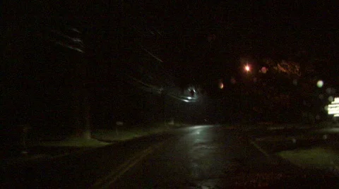 Foggy Road At Night 04 Stock Footage