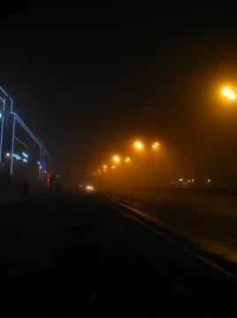 Foggy road Stock Photos