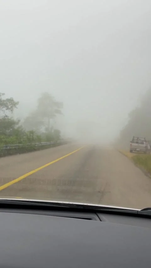 Foggy Road Stretch Stock Footage 296353729