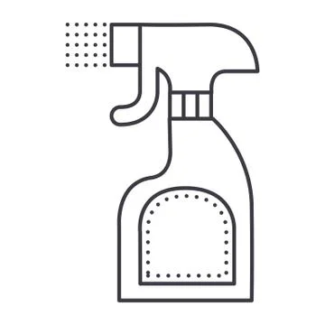 Foggy spray bottle vector line icon, sign, illustration on white background,  Ilustración de archivo