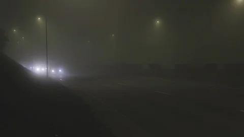 Foggy streets at night Stock Footage 99601260