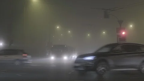 Foggy streets at night Video stock 99603641