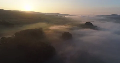Foggy sunrise Stock Footage 87012159