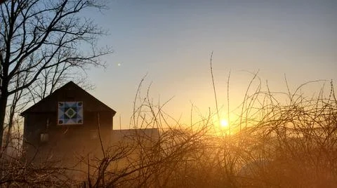 Foggy Sunrises 写真素材