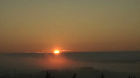 Foggy Sunup Stock Footage 54718042