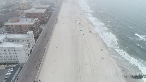 Foggy weather in Long Beach New York Stock Footage
