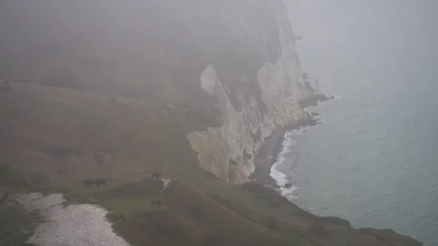 Foggy White Cliffs Of Dover 2 Video stock 265151696
