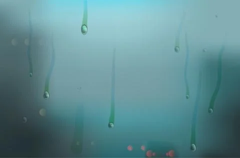 Foggy window with abstract drops Stock Illustration