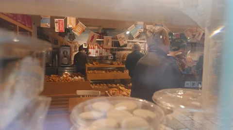 Foggy Window View of Cafe Interior Stock Footage 57230850