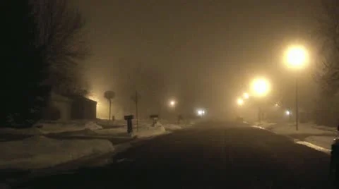 Foggy Winter Night Vídeo Stock 11060905